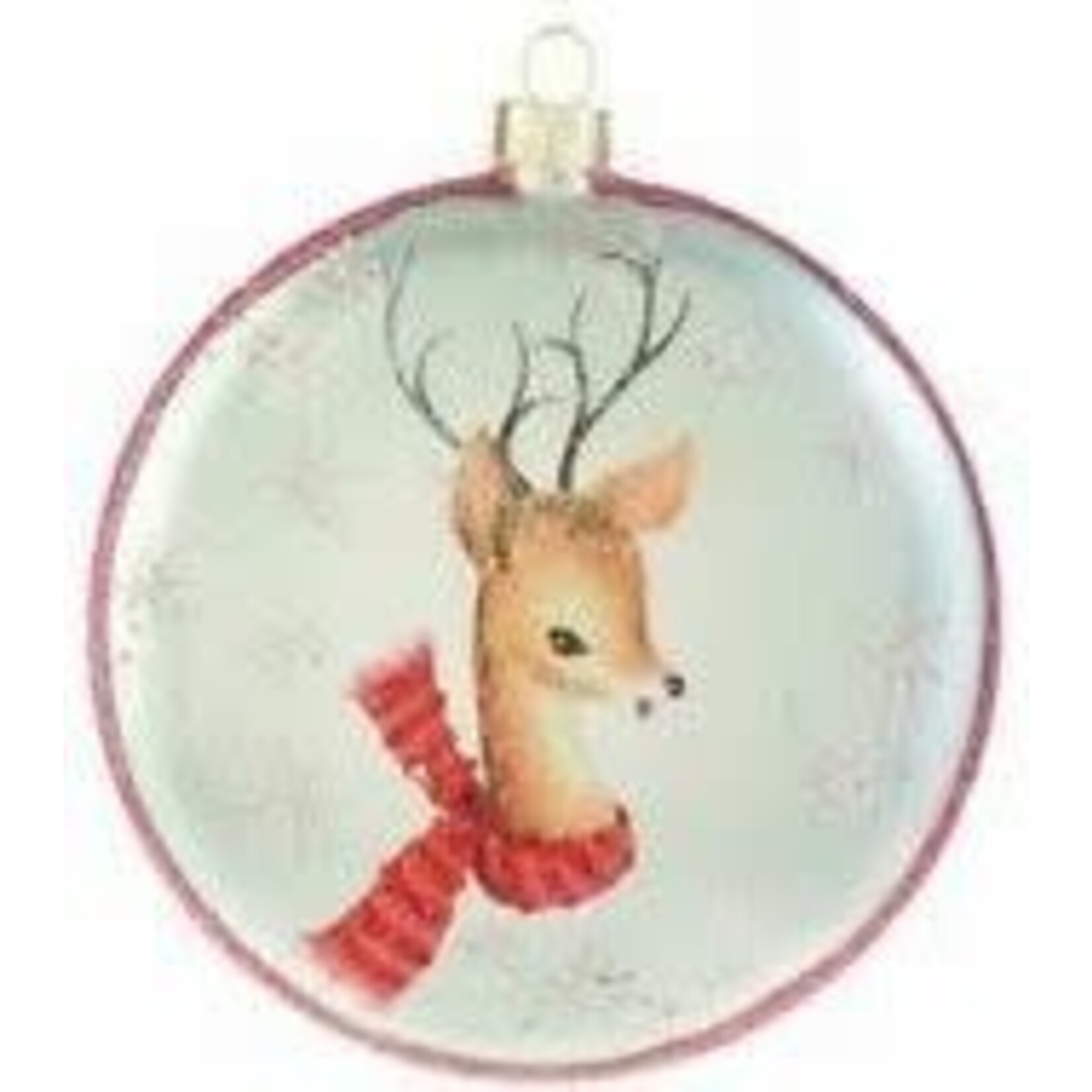 m. lynne designs retro deer disc glass ornament