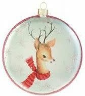 Retro Deer Disc Glass Ornament - mlynnedesigns