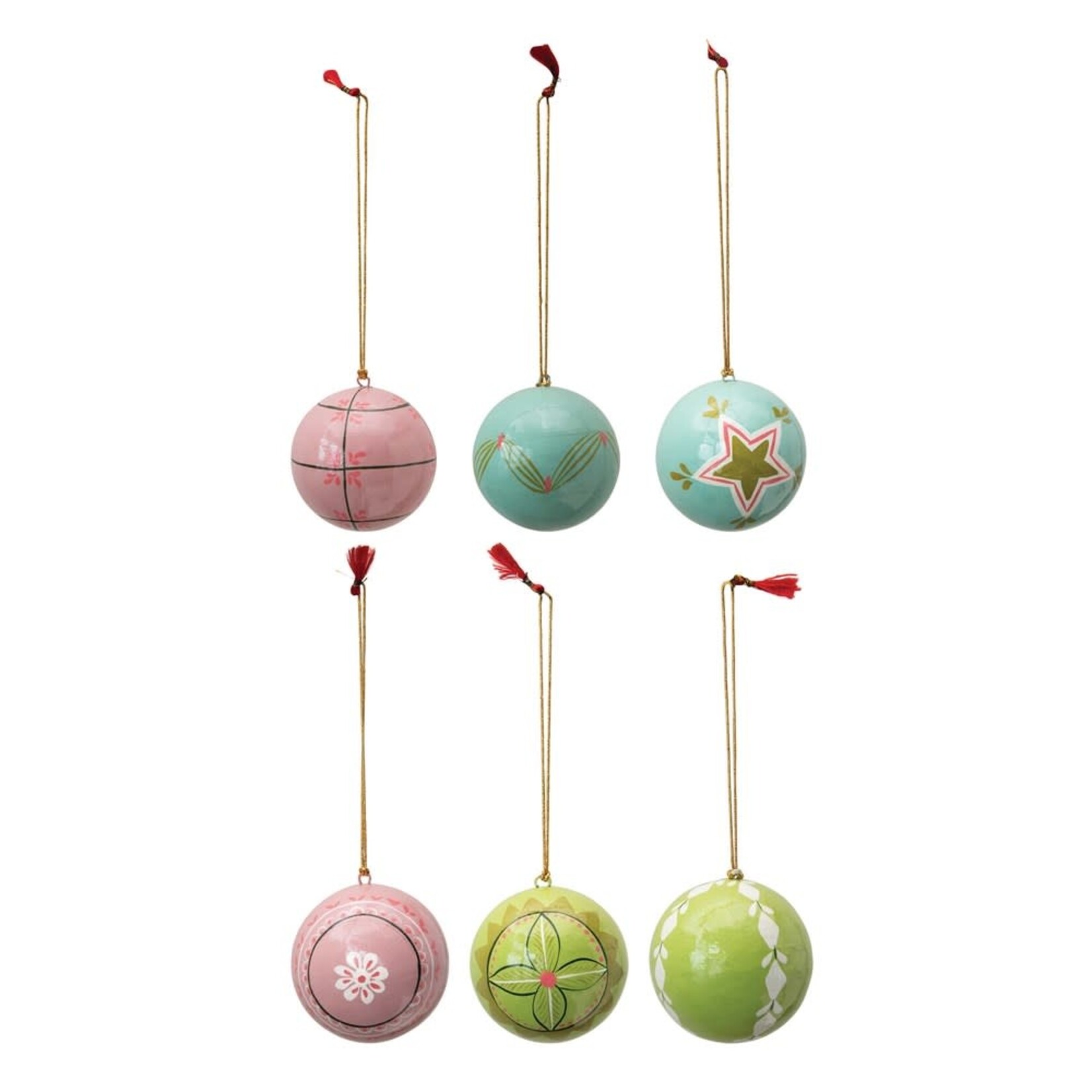 m. lynne designs paper mache round ornament
