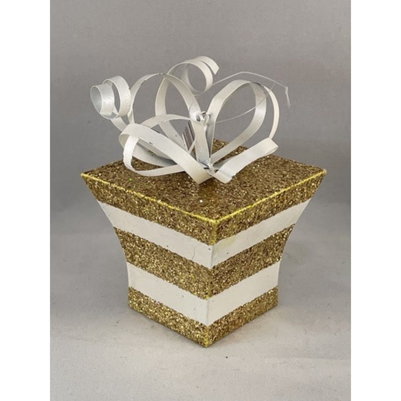 m. lynne designs gold package ornament