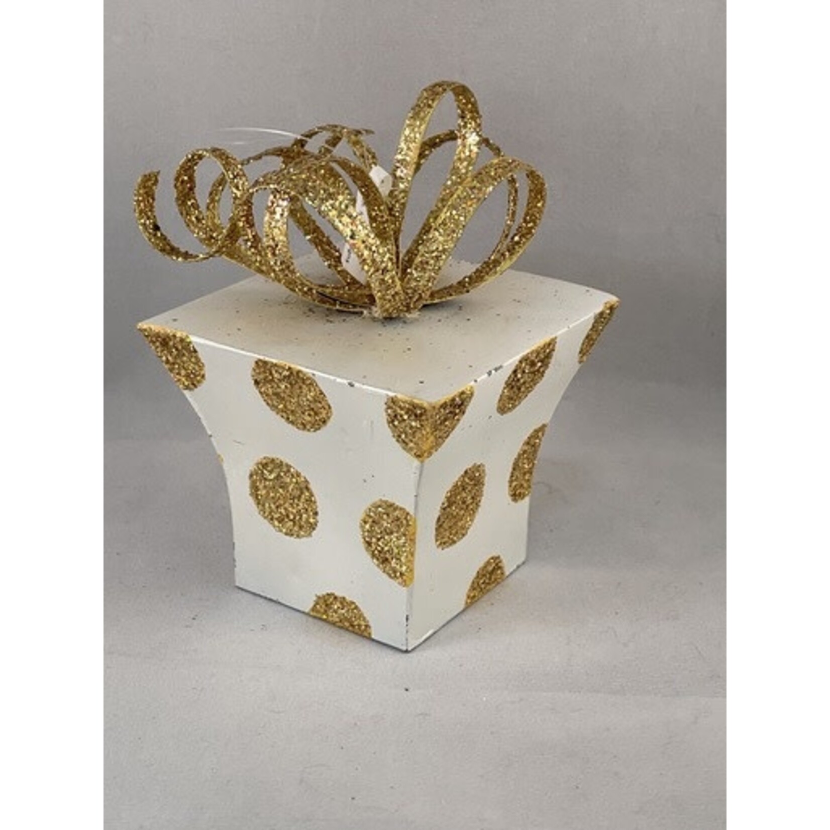 m. lynne designs gold package ornament