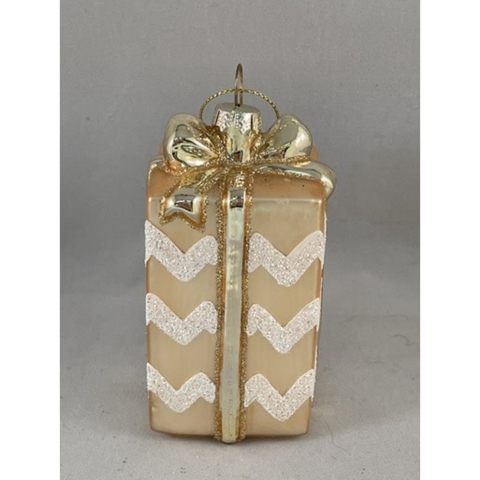 m. lynne designs gold glass gift ornament
