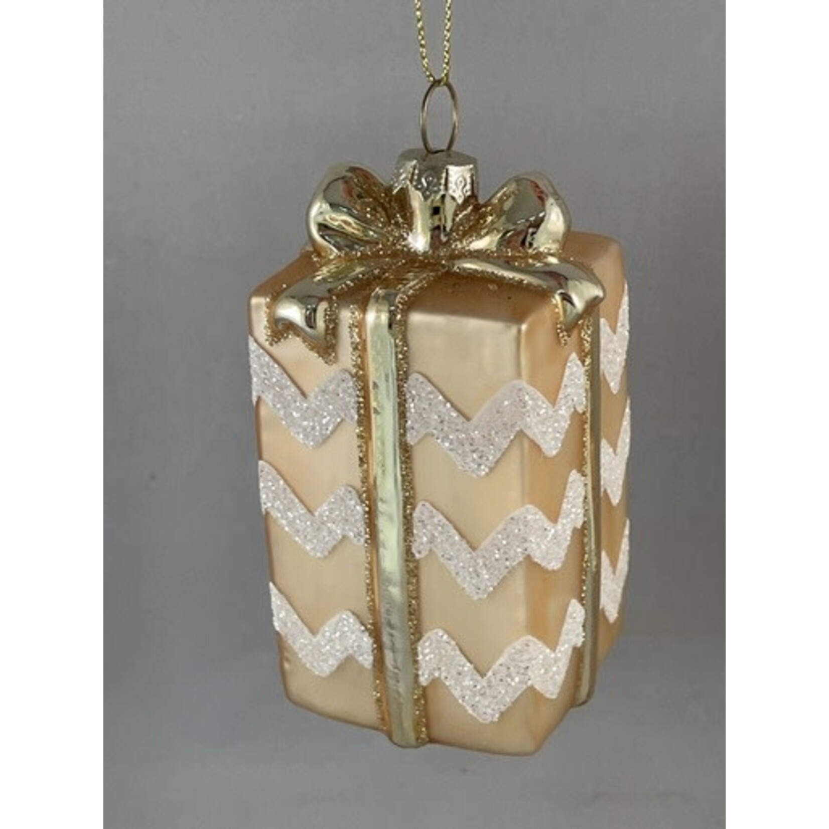 m. lynne designs gold glass gift ornament