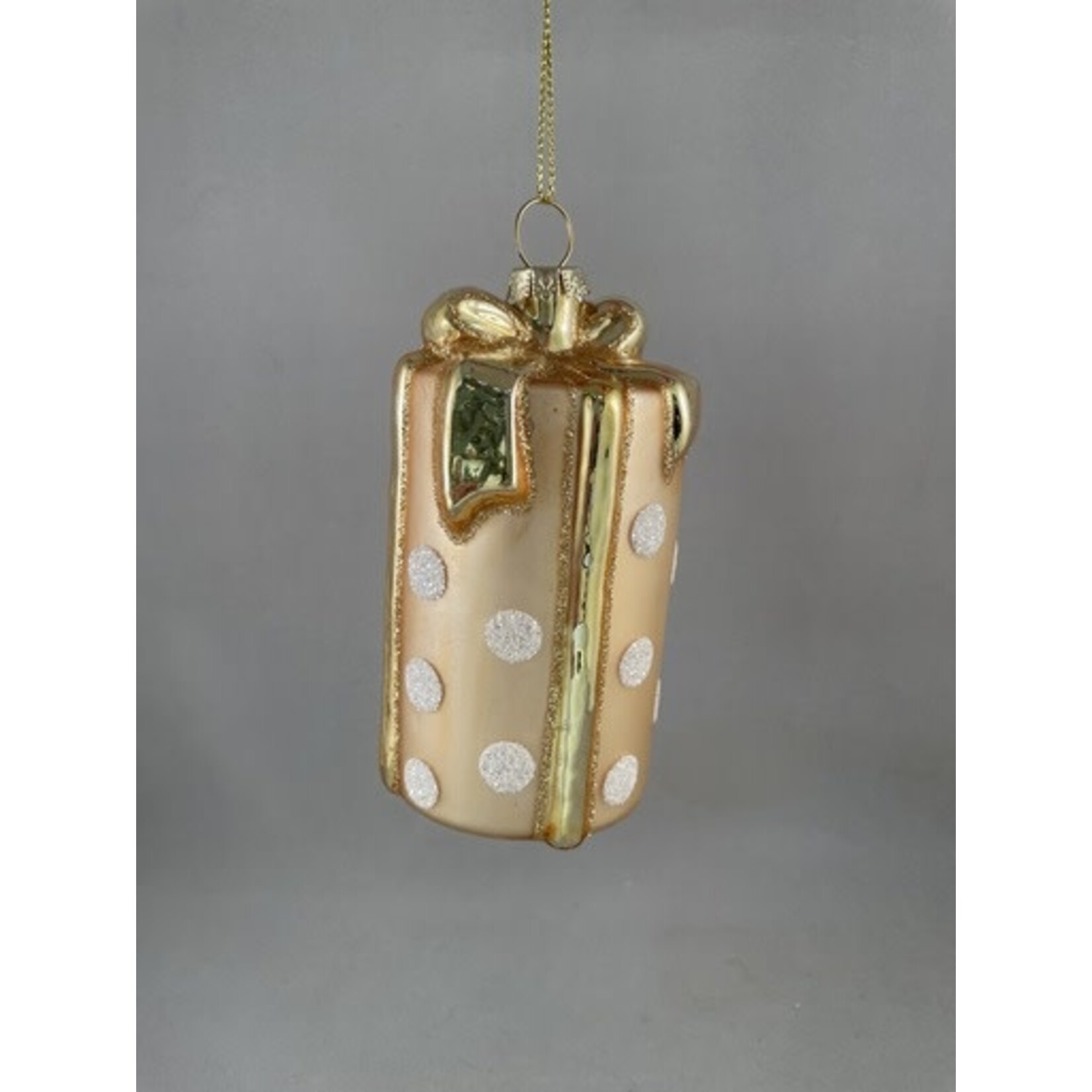 m. lynne designs gold glass gift ornament