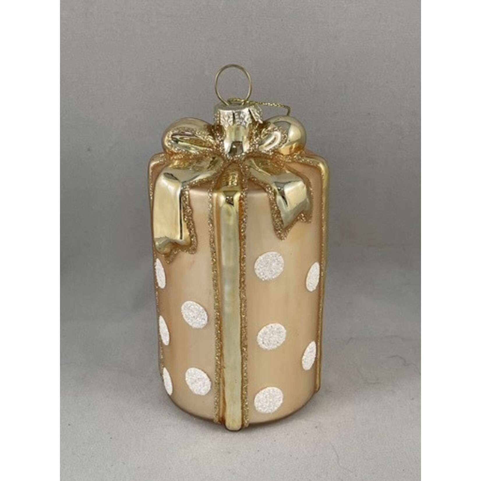 m. lynne designs gold glass gift ornament