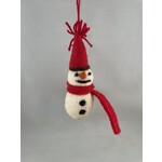 m. lynne designs wool felt snowman with hat ornament
