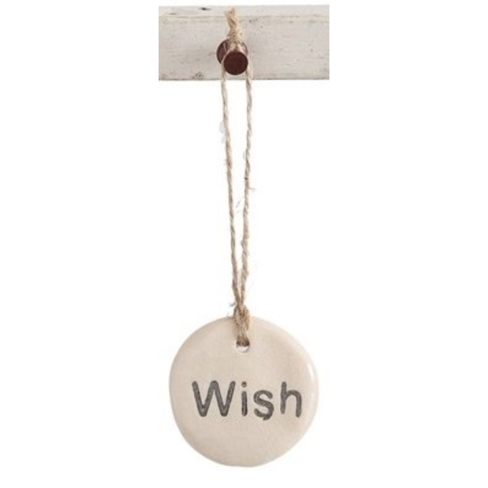 m. lynne designs small stoneware ornament with word