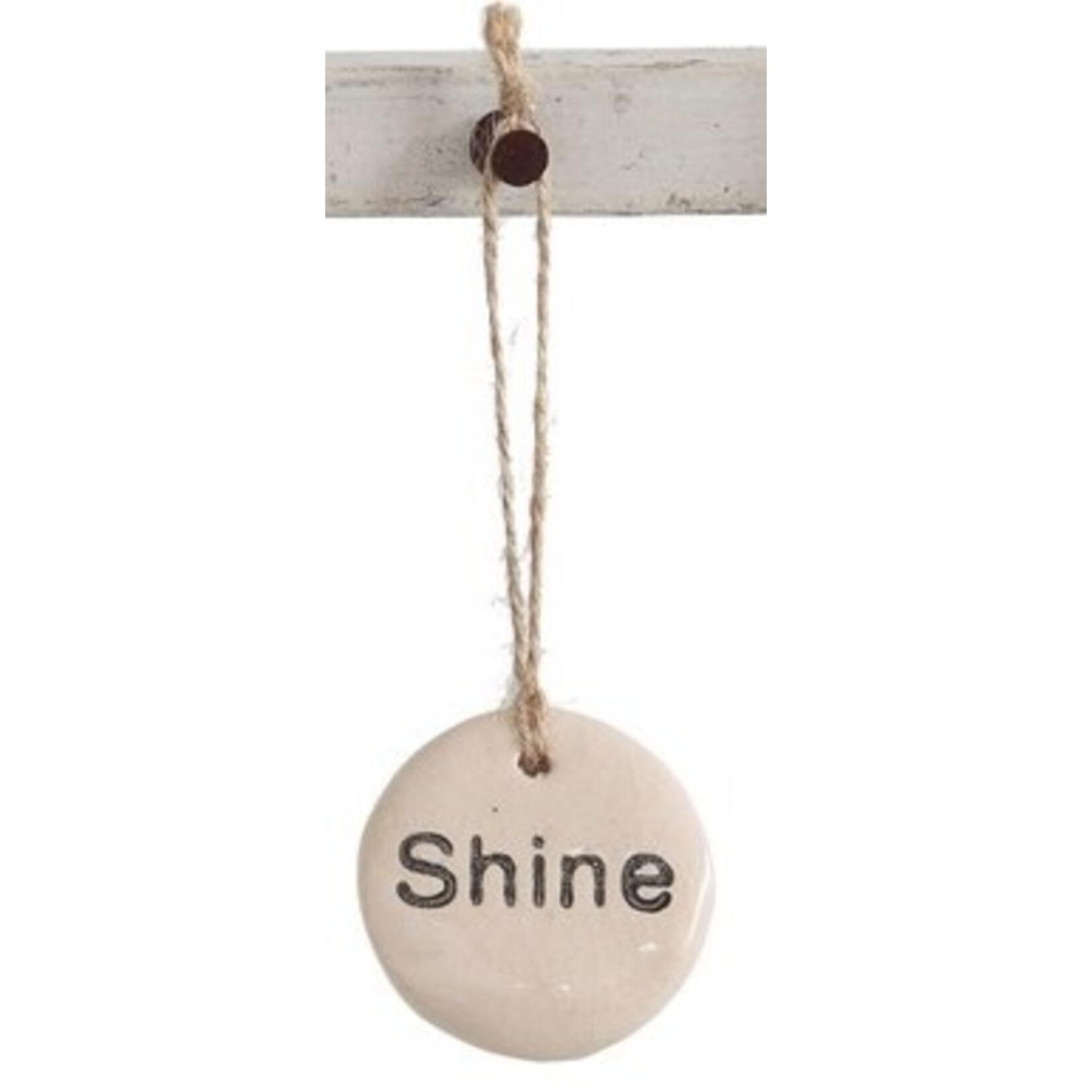 m. lynne designs small stoneware ornament with word