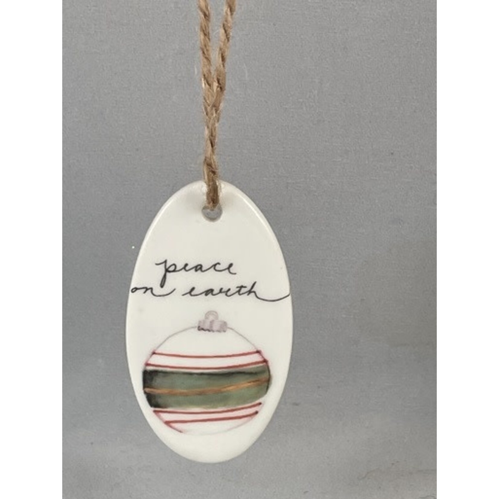 m. lynne designs colorful stoneware ornament with seasonal saying