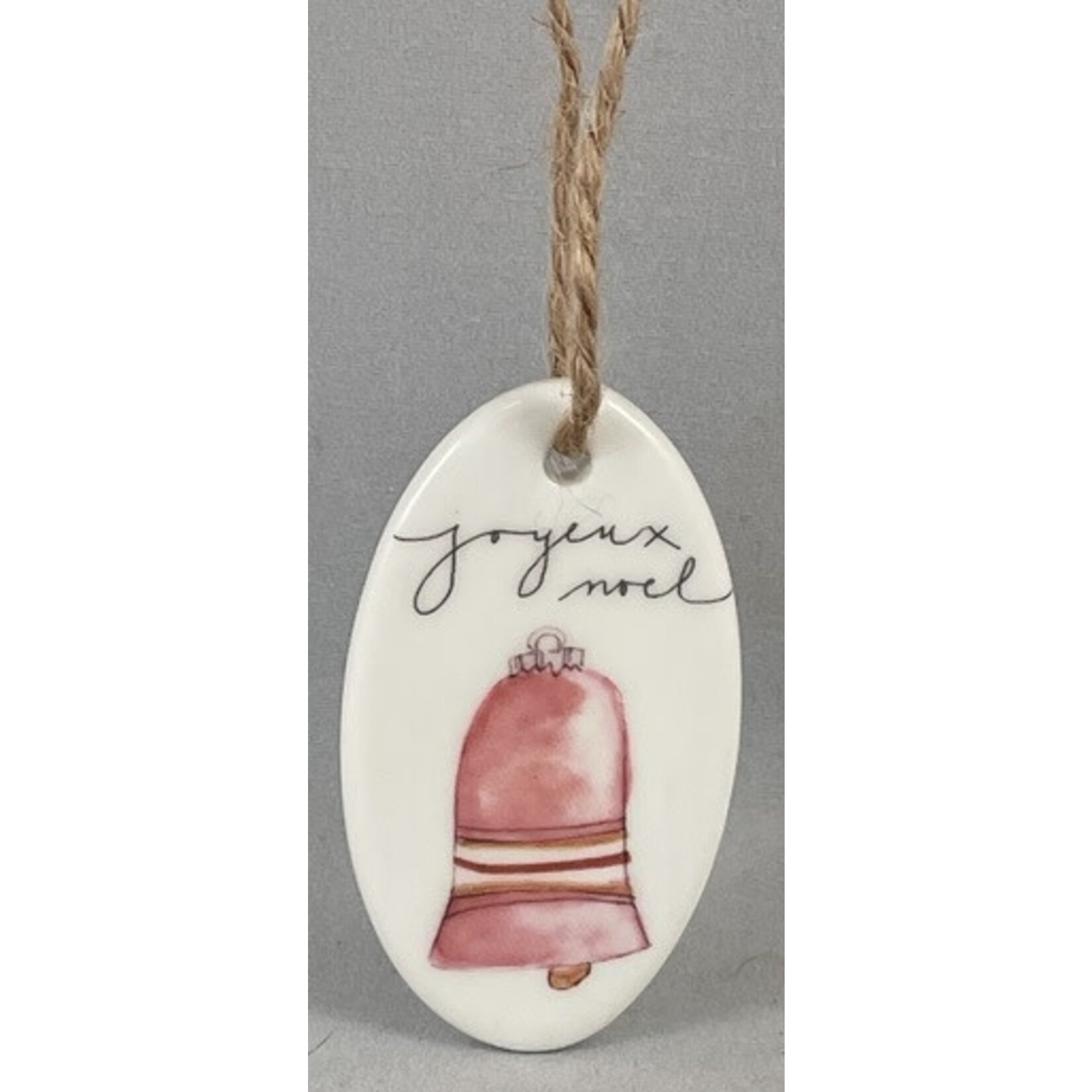 m. lynne designs colorful stoneware ornament with seasonal saying