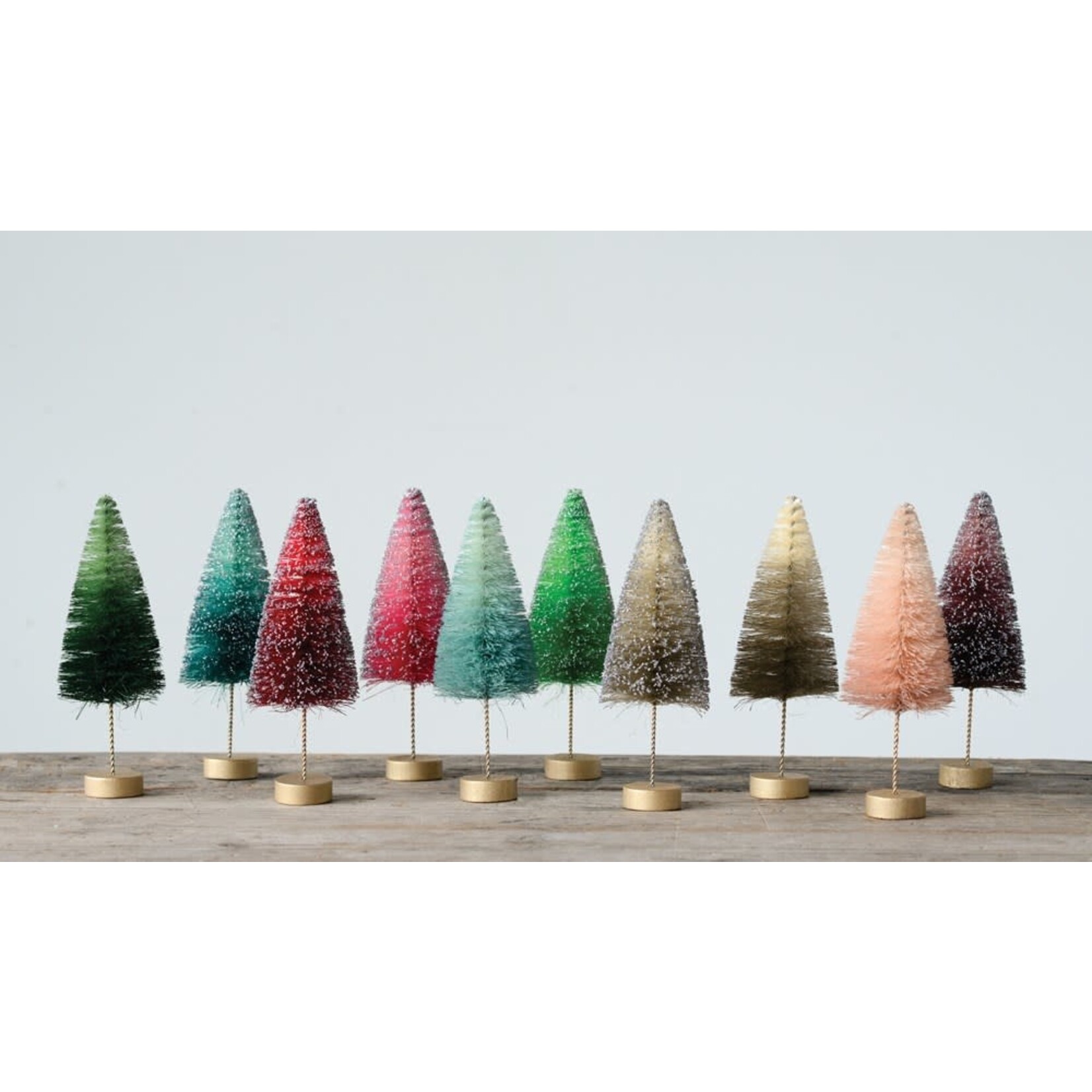 medium bottlebrush tree on wood base