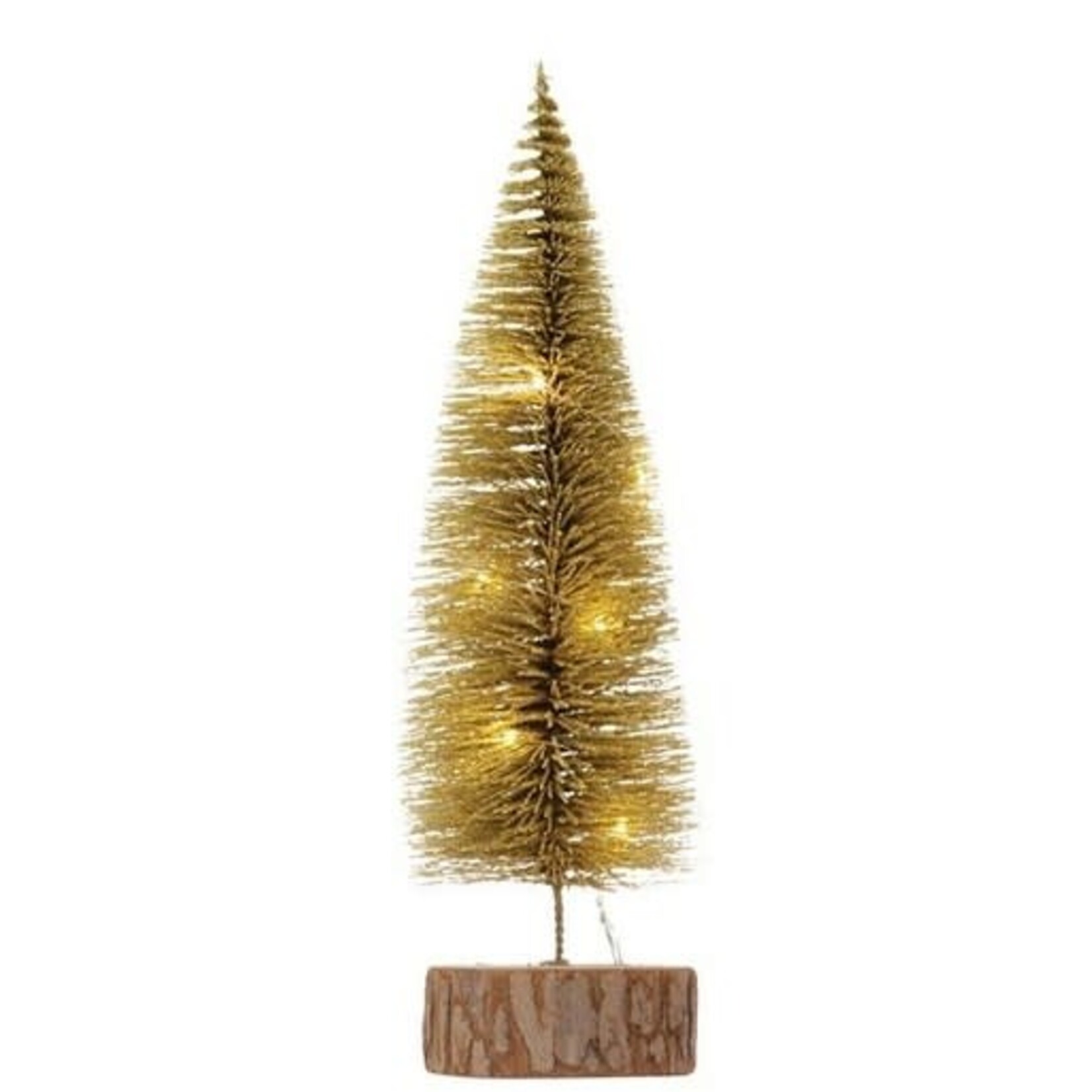 m. lynne designs bottlebrush tree with LED on wood base