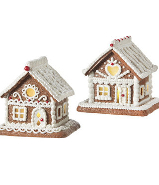 Gingerbread House with White Icing & Red Accents
