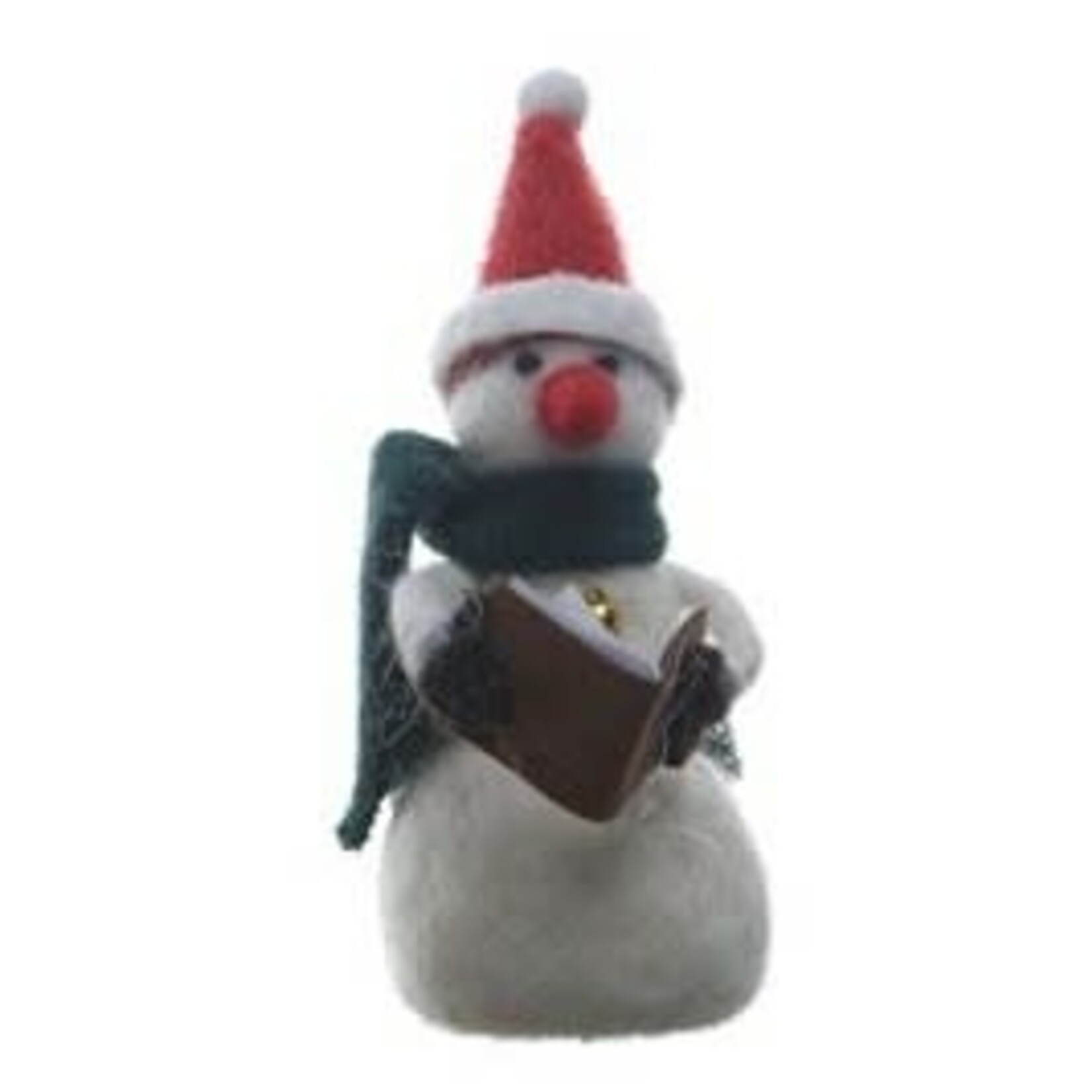 m. lynne designs wool felt snowman with colored scarf