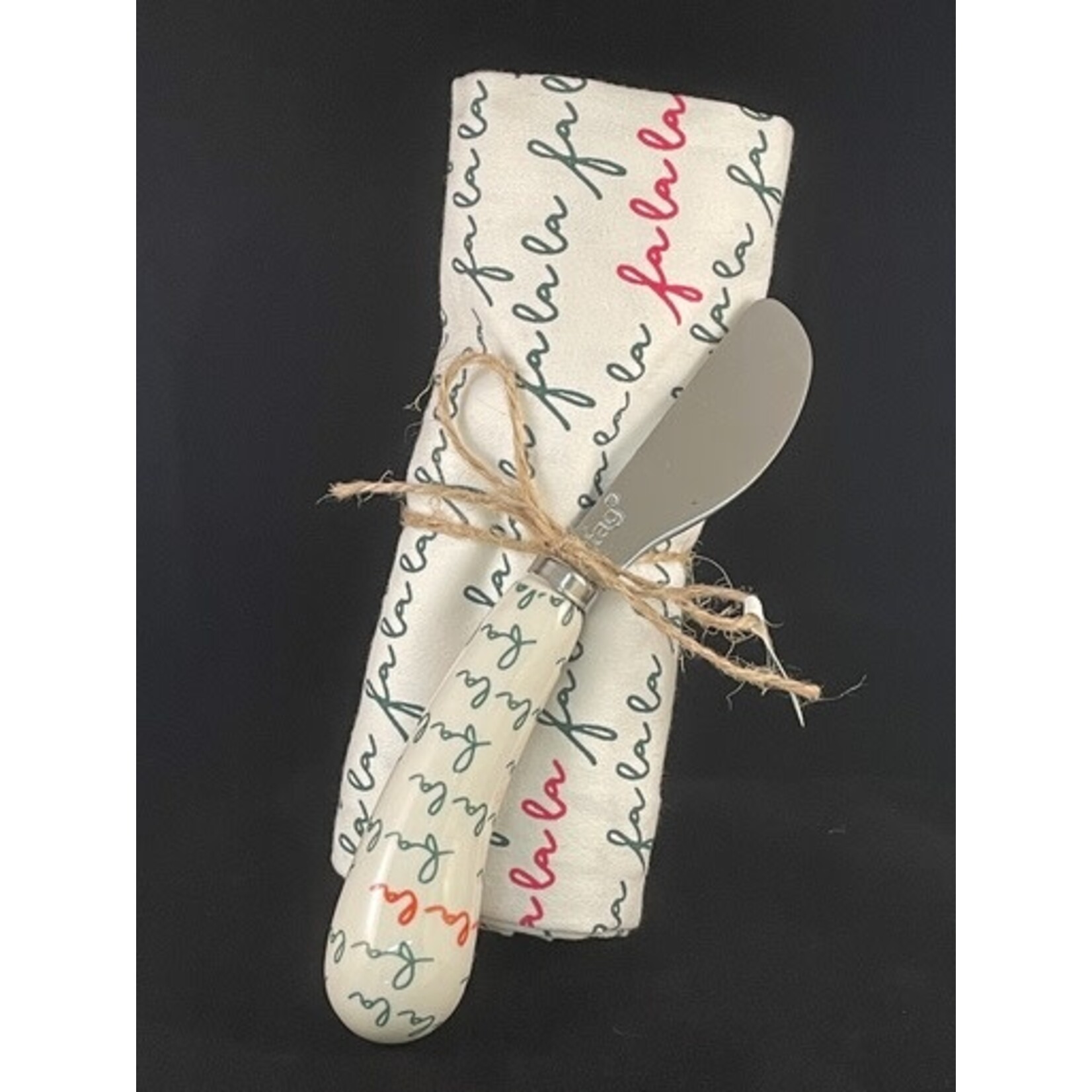 m. lynne designs christmas tea towel set with spreader
