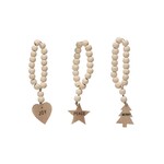 m. lynne designs christmas wood bead wine charm