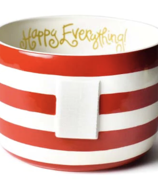 happy everything Red Stripe Big Bowl