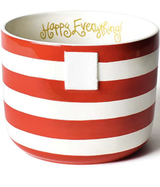 happy everything Red Stripe Mini Bowl