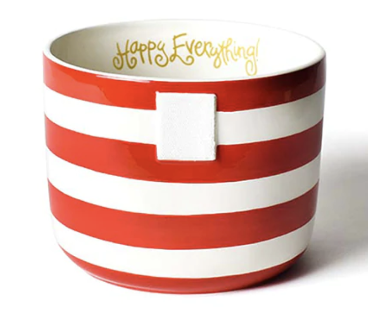 happy everything Red Stripe Mini Bowl