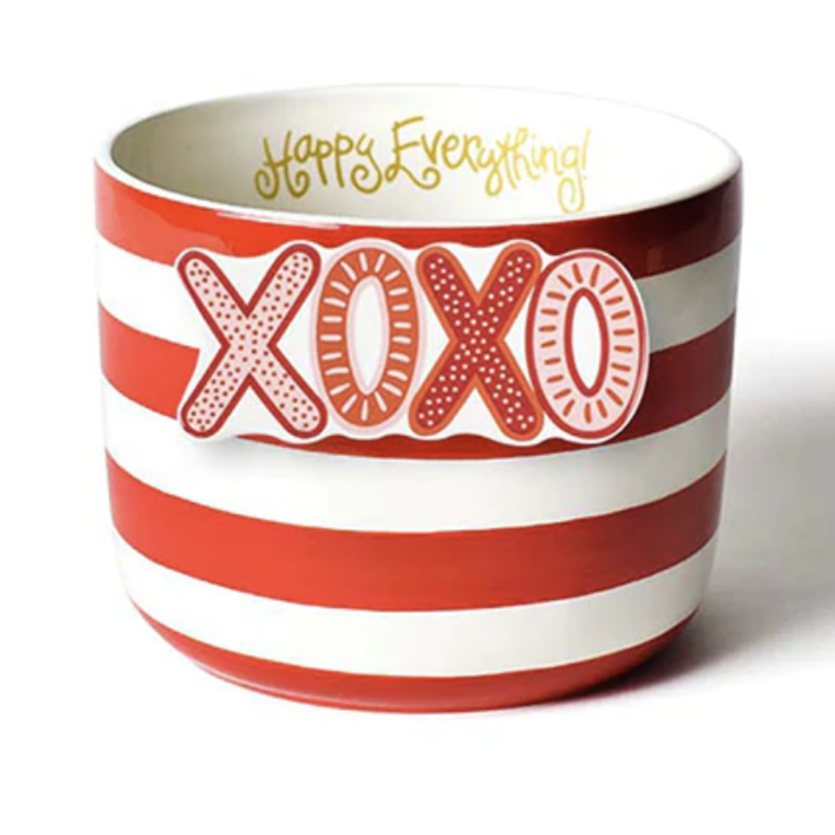 happy everything red stripe mini bowl