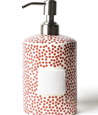 happy everything red small dot soap pump