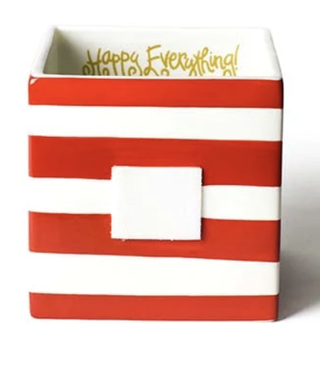 happy everything Red Stripe Medium Nesting Cube
