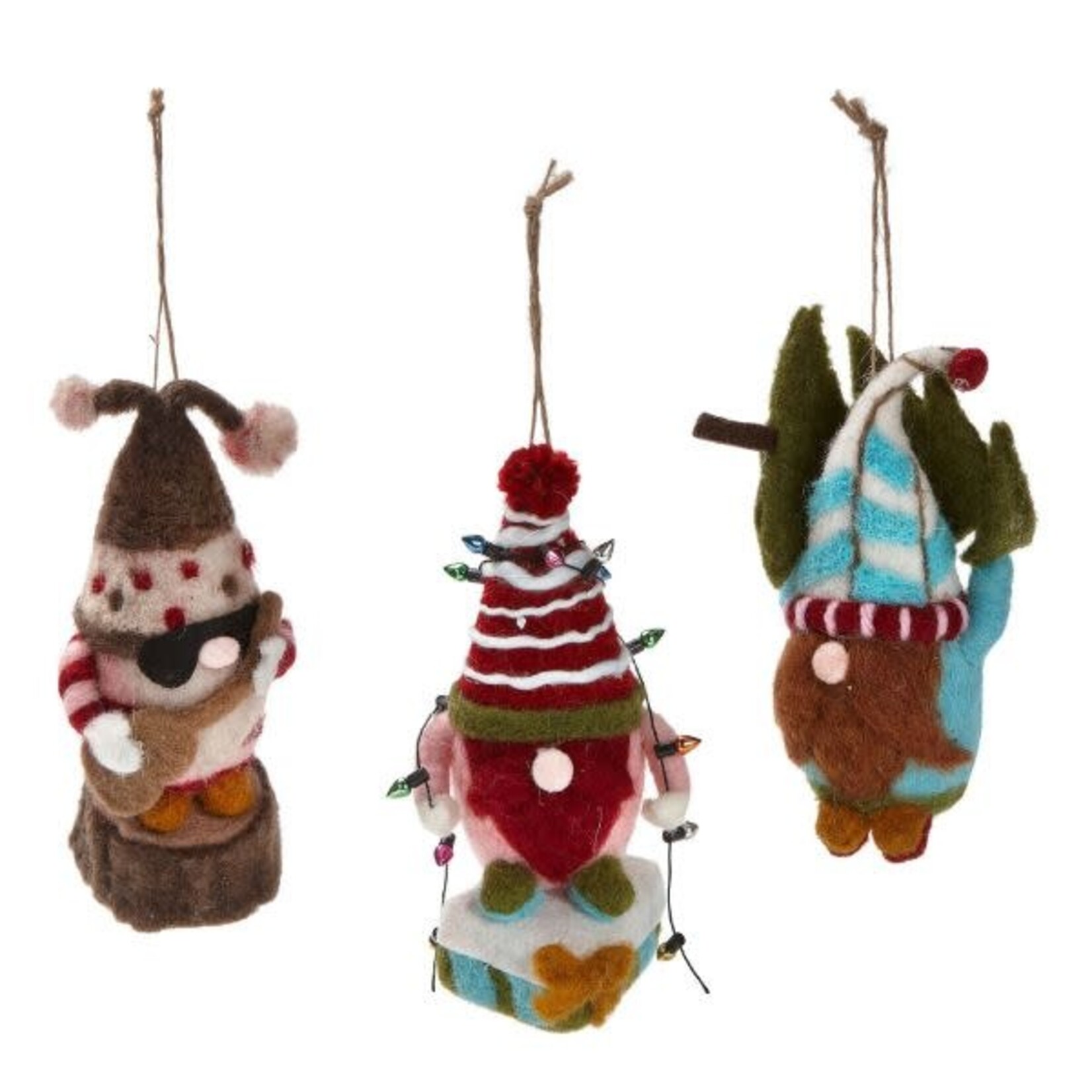 m. lynne designs festive gnomies ornament