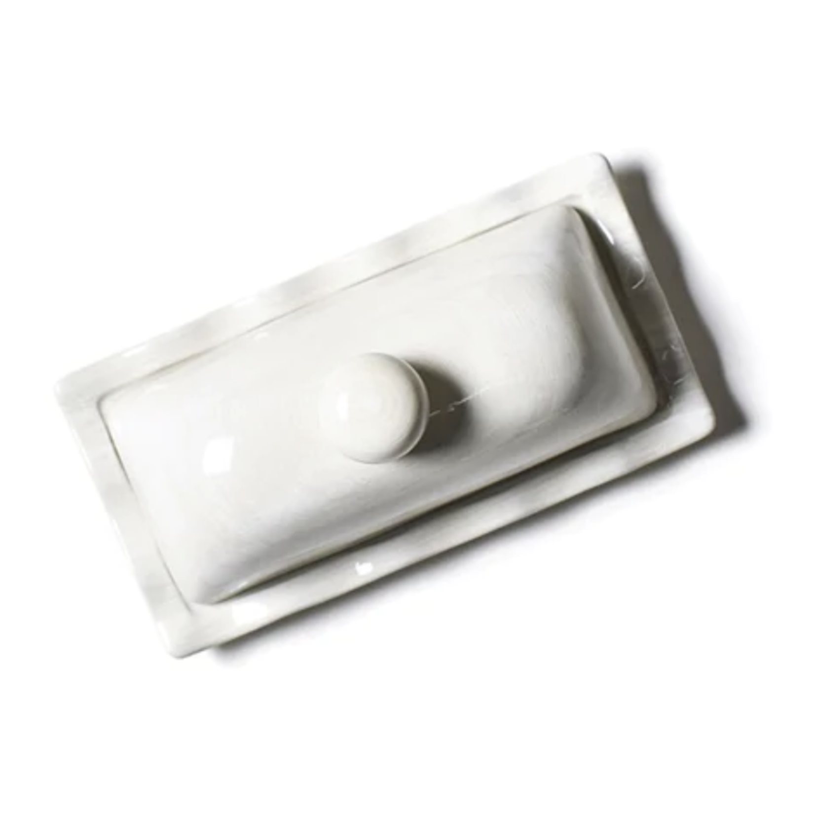 coton colors signature white ruffle butter dish