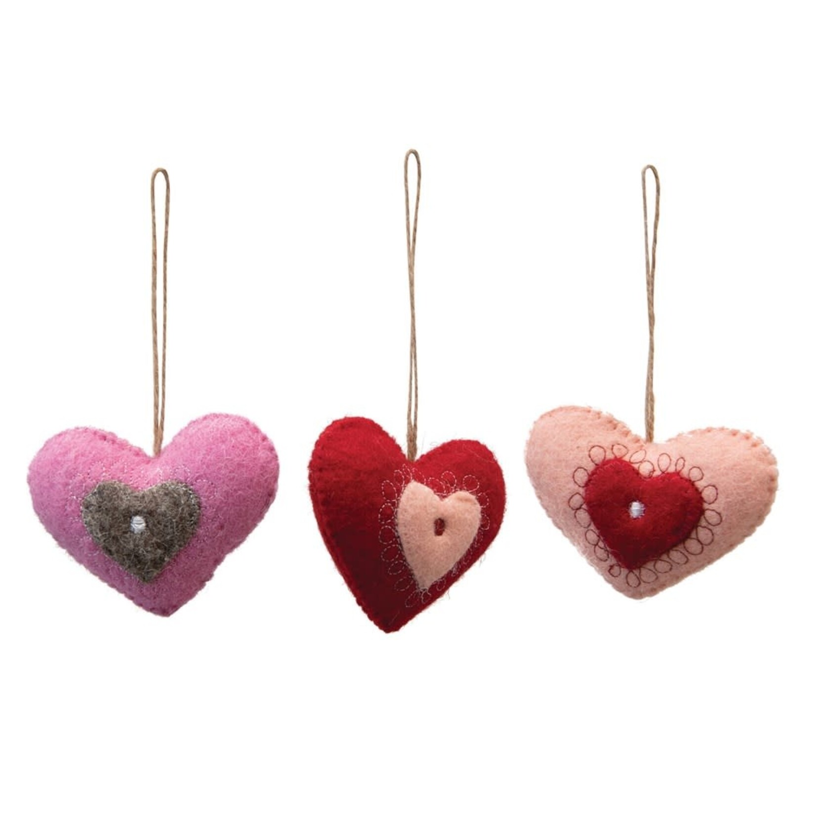 m. lynne designs felt heart ornament
