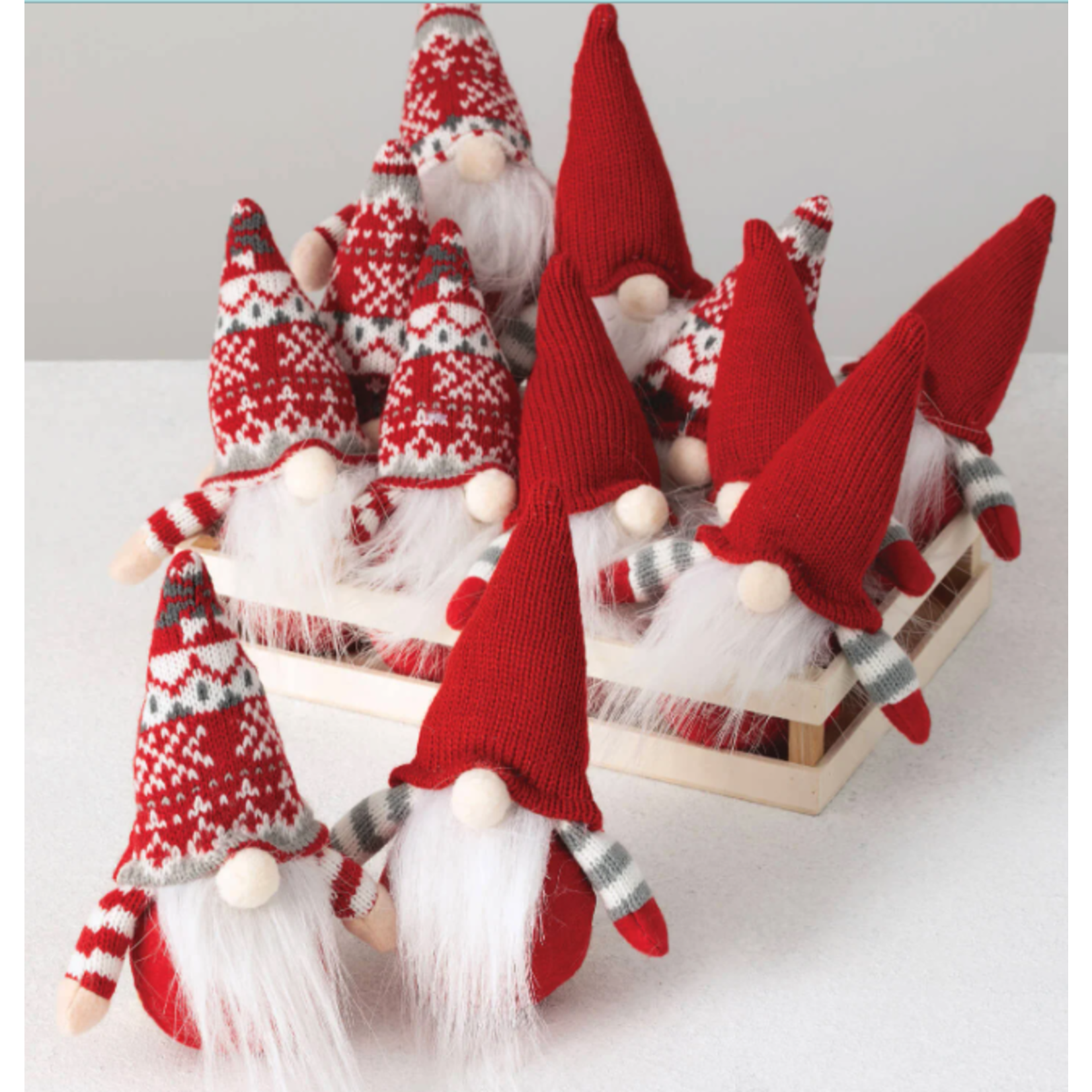 m. lynne designs gnome ornament with red hat