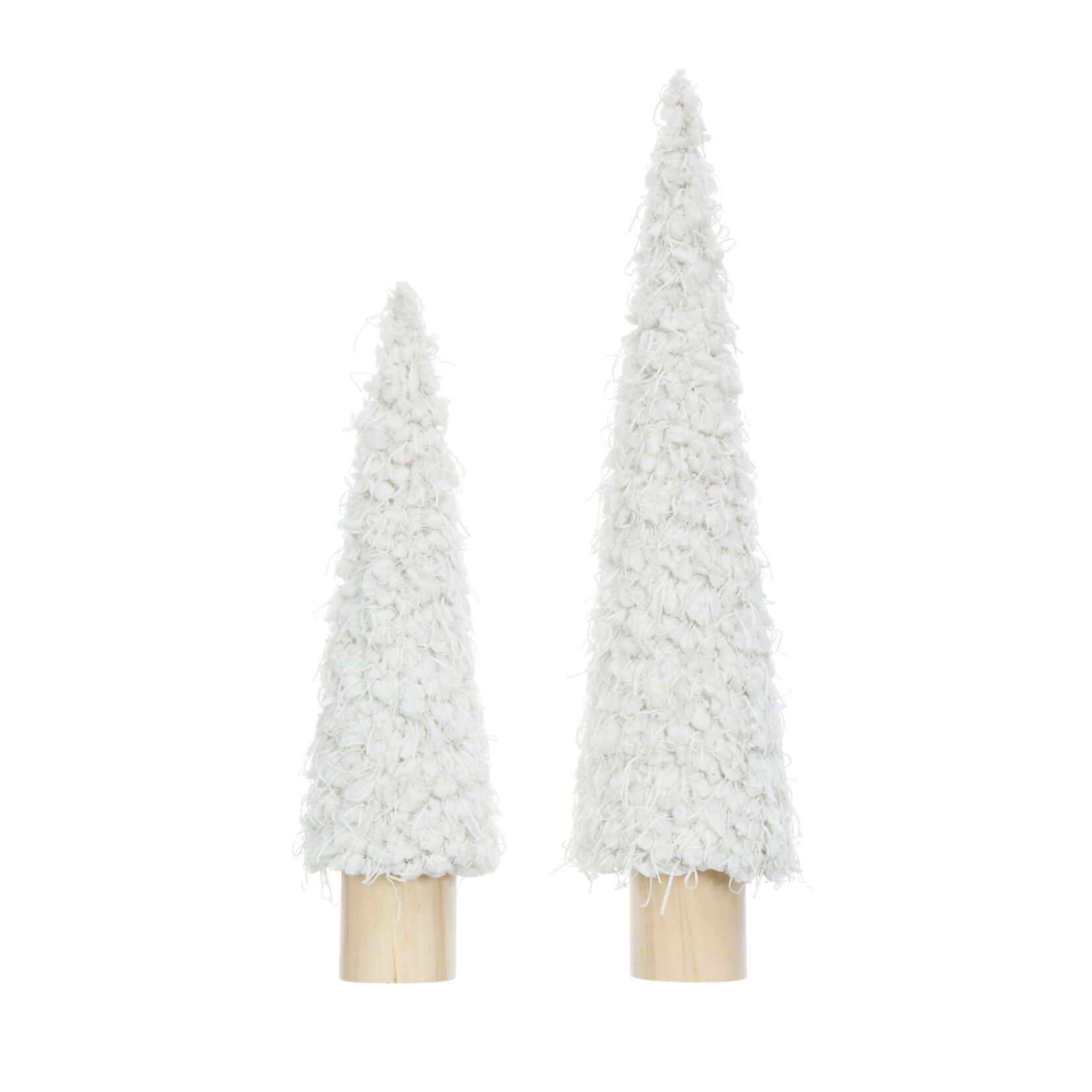 m. lynne designs cream fabric cone tree with wood base