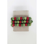 m. lynne designs red & green wool felt ball garland