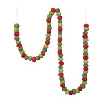 m. lynne designs red & green wool felt ball garland