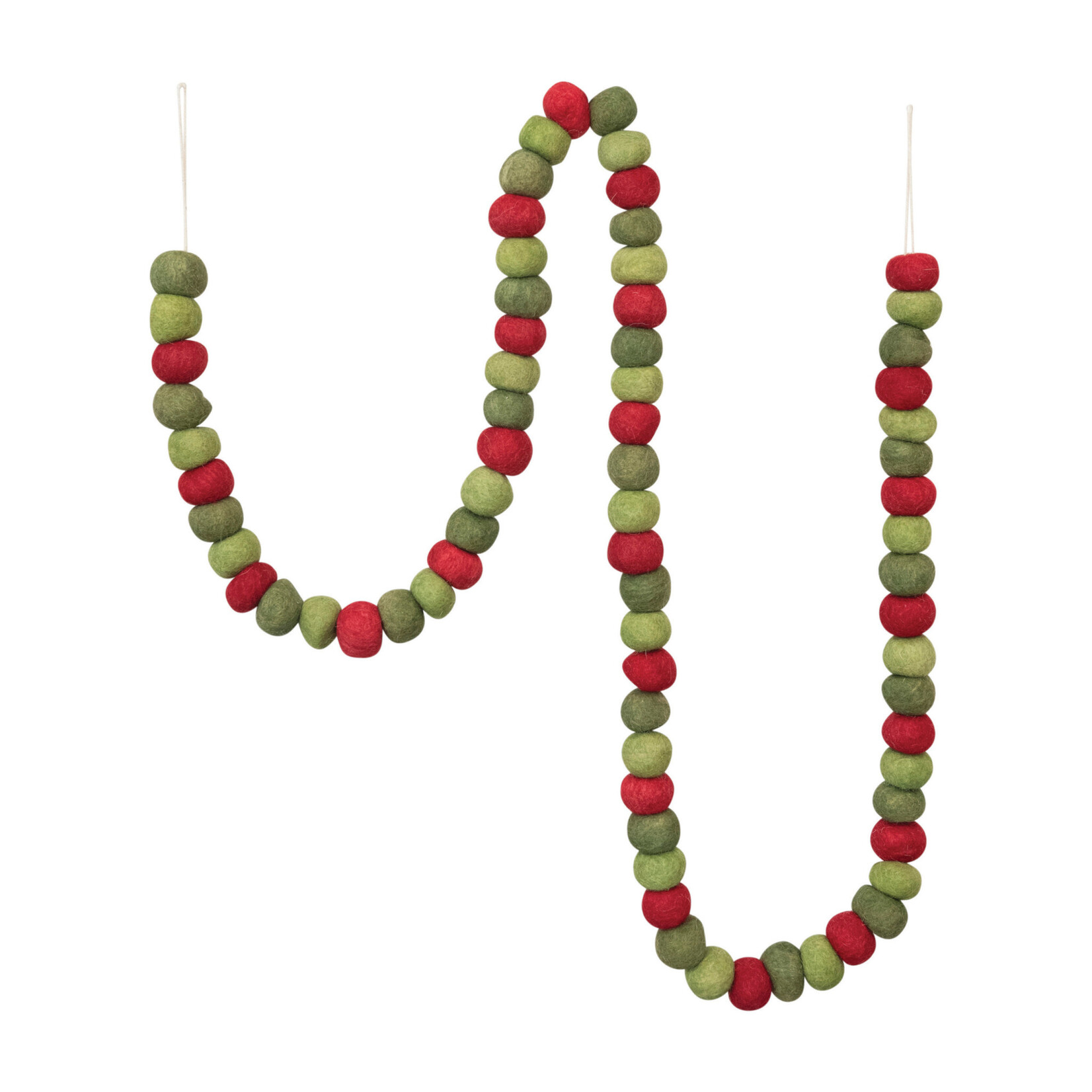 m. lynne designs red & green wool felt ball garland