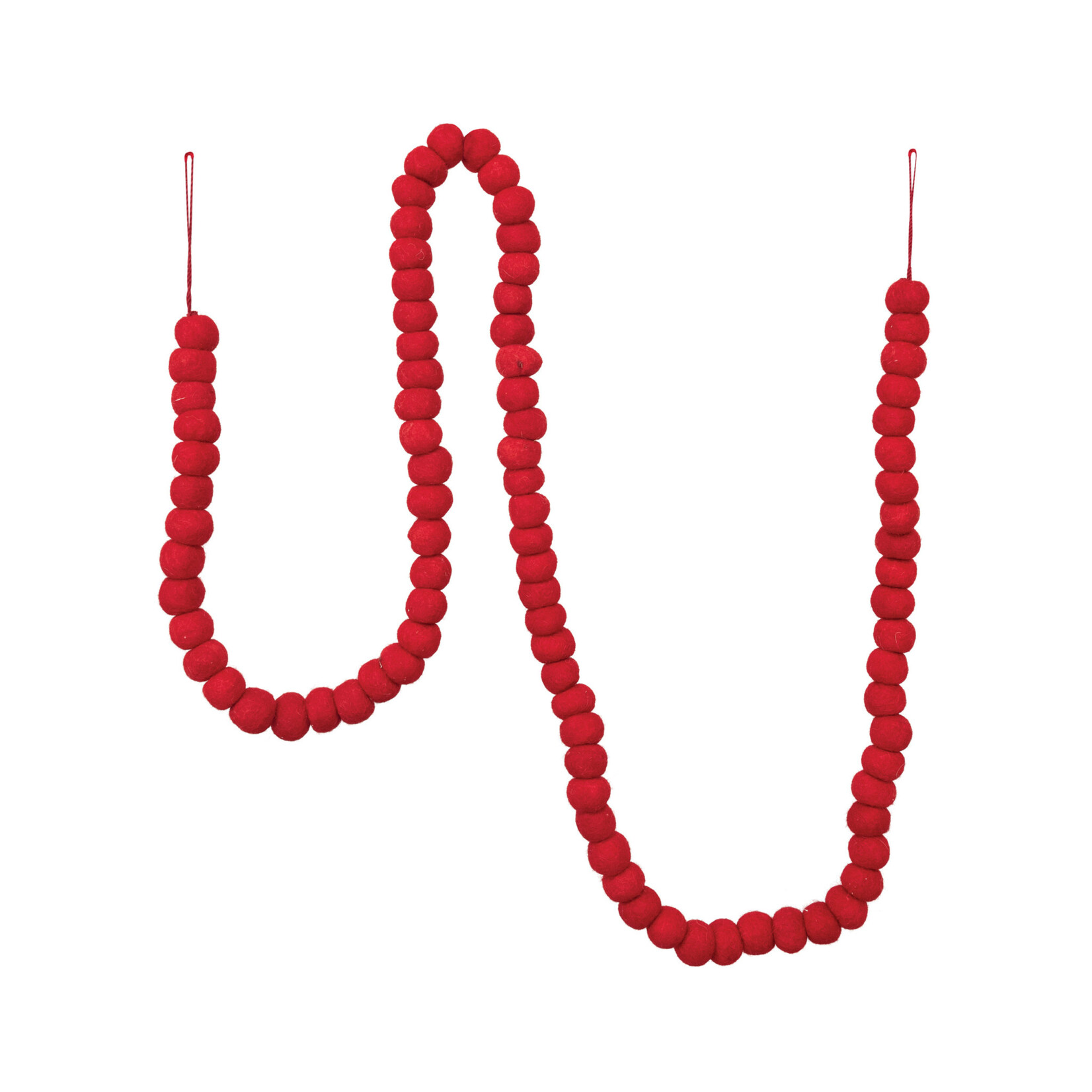 m. lynne designs red wool felt ball garland