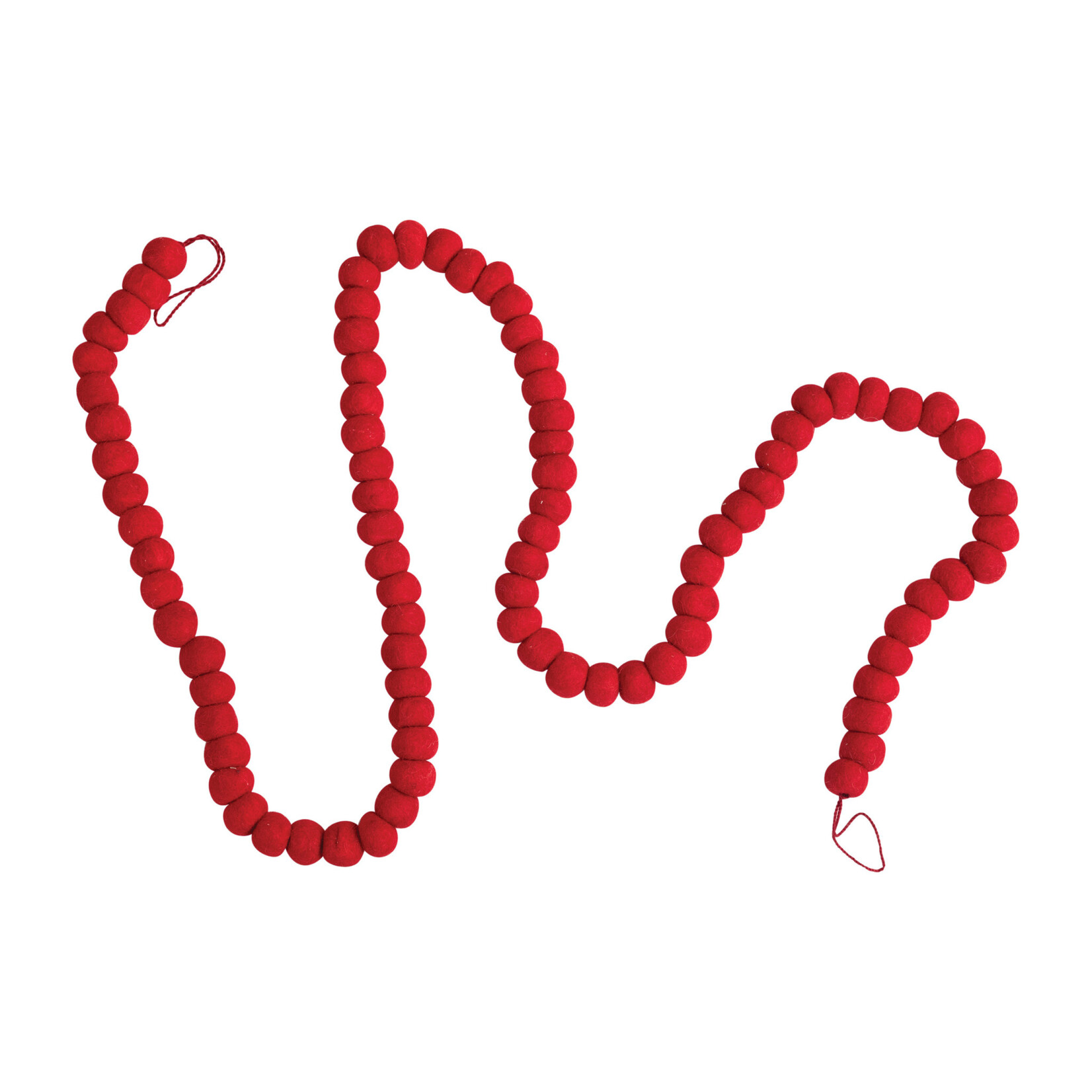 m. lynne designs red wool felt ball garland