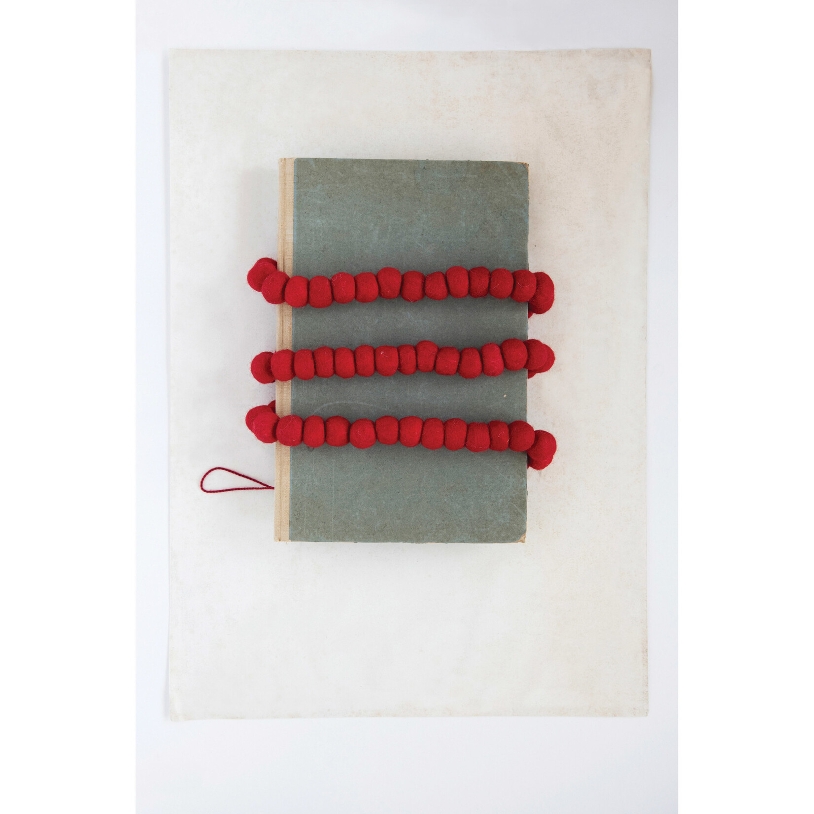 m. lynne designs red wool felt ball garland