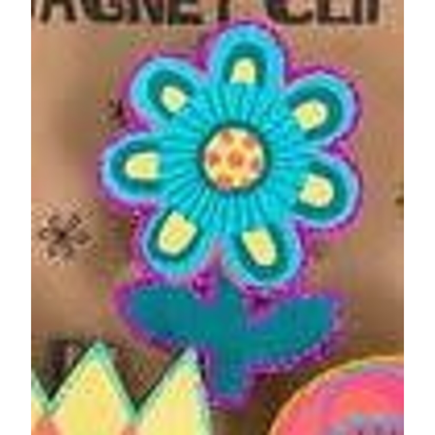 natural life flowers magnet clip