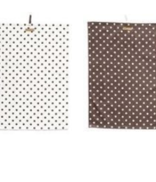 available at m. lynne designs Earth Brown/White Polka Dot Cotton Kitchen Towel