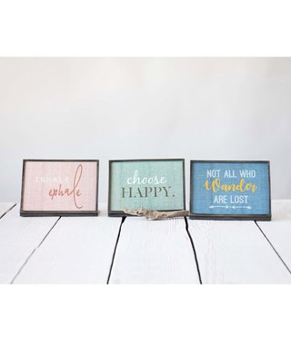 available at m. lynne designs Metal Frame with Quote