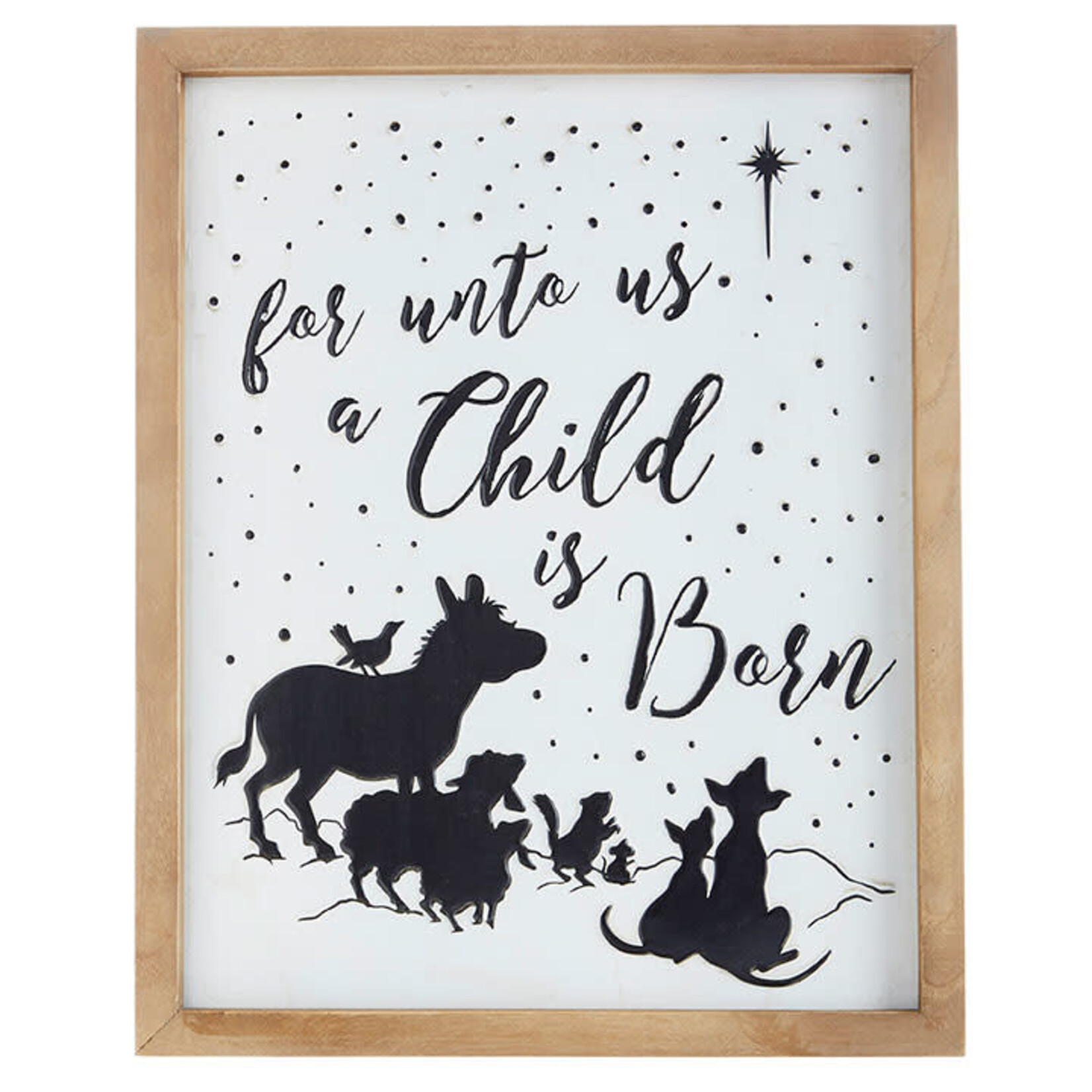 m. lynne designs a child is born wall art