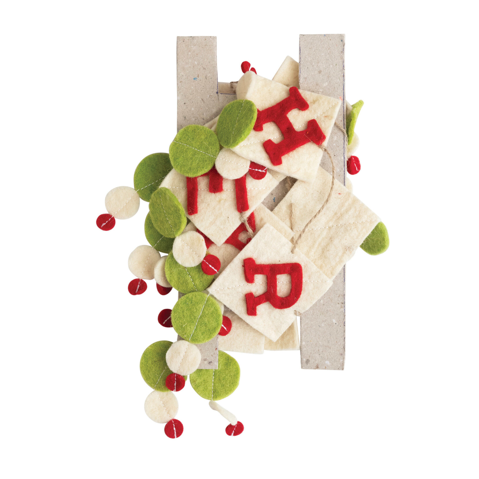 m. lynne designs merry christmas garland, red, white & green