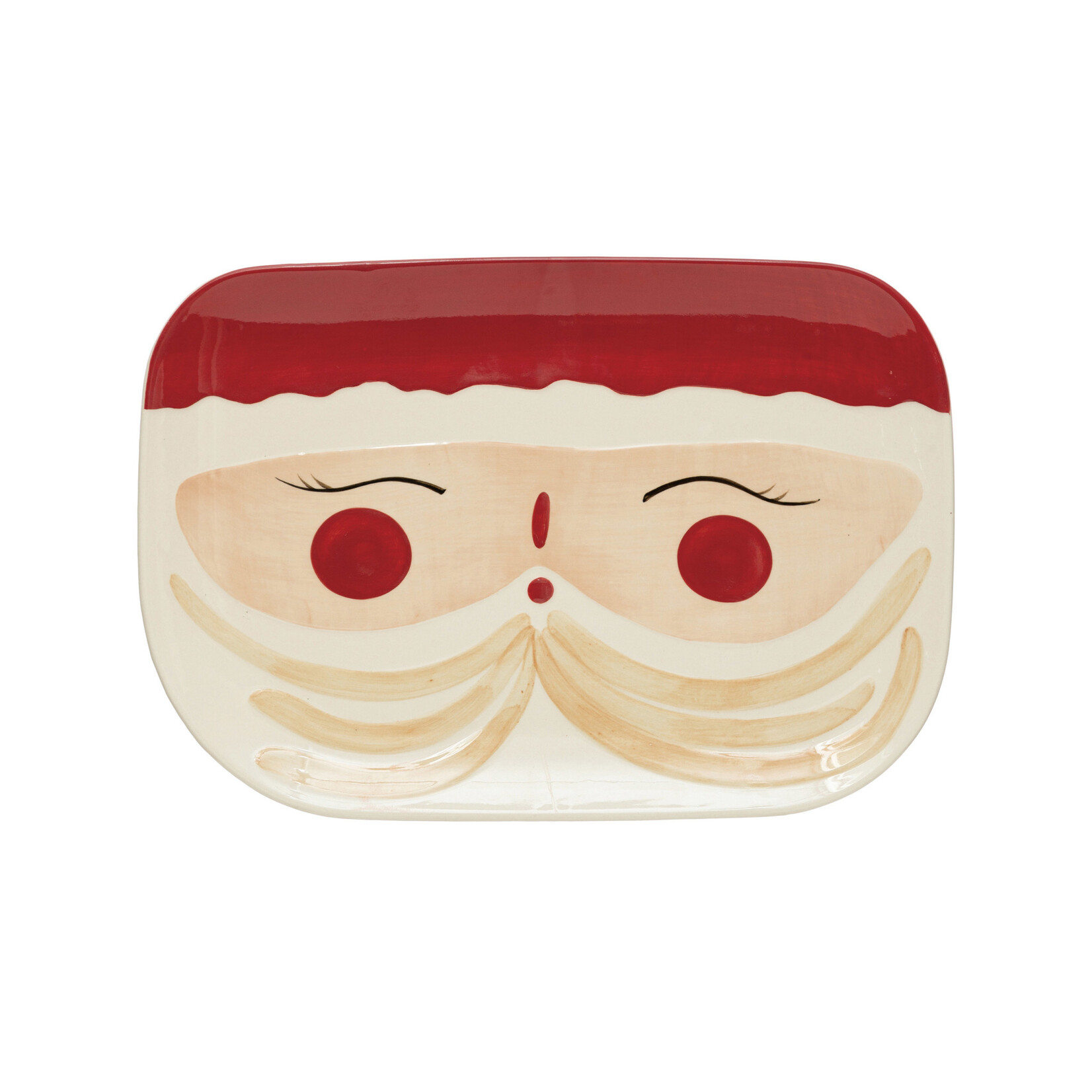 m. lynne designs hand painted santa platter