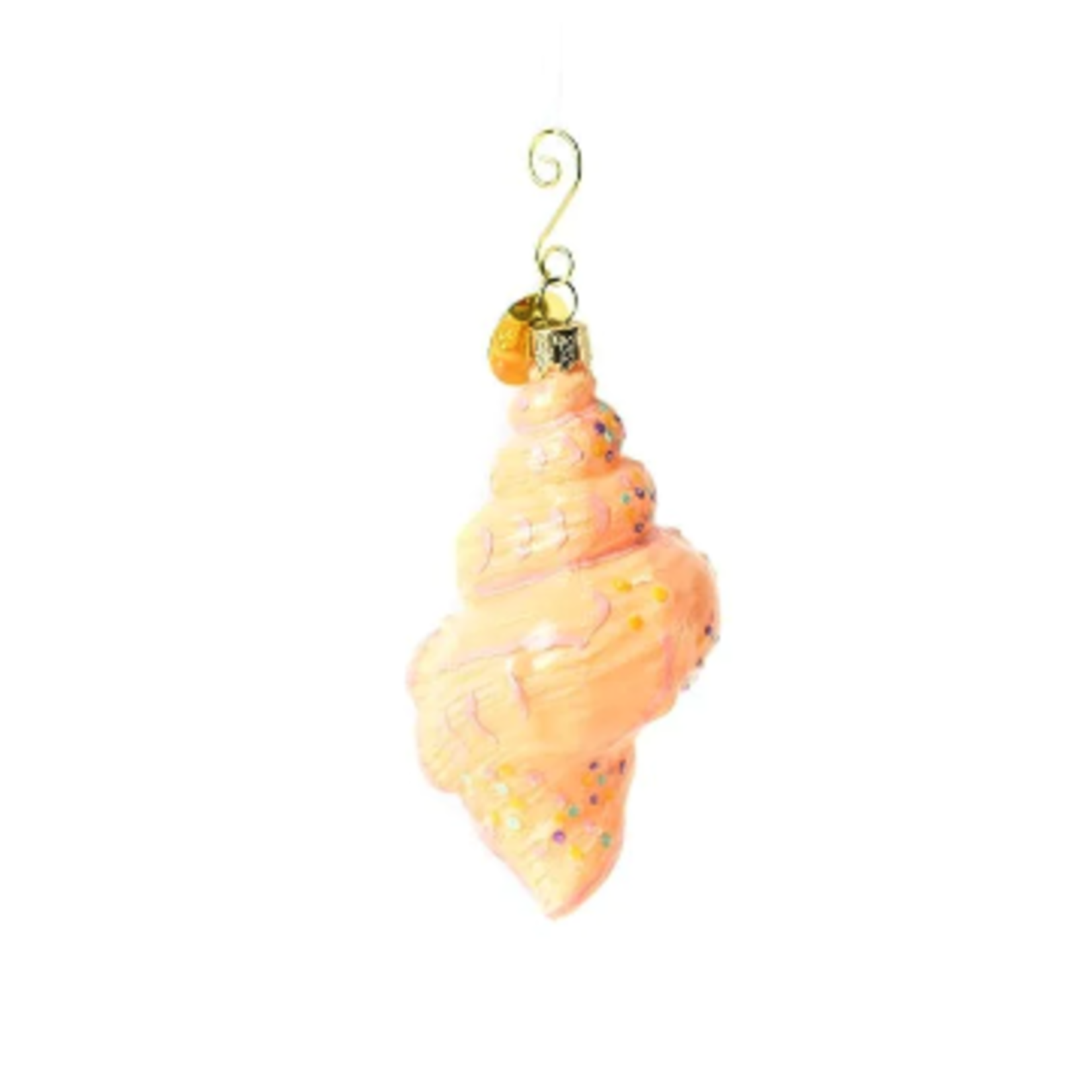 happy everything conch shell shaped ornament
