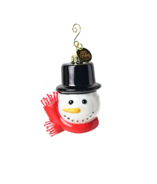 happy everything shaped top hat frosty ornament