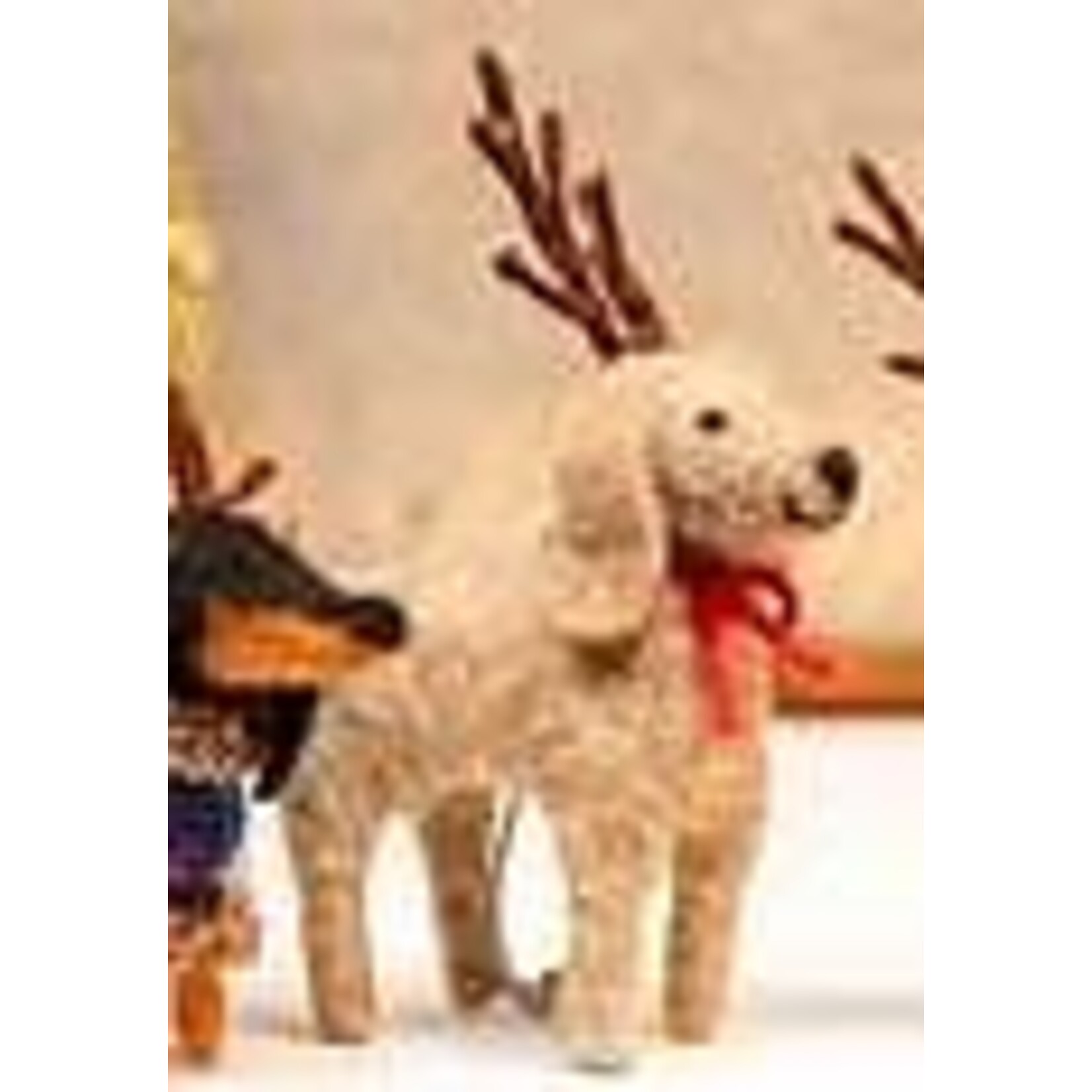 m. lynne designs dog with antler ornament