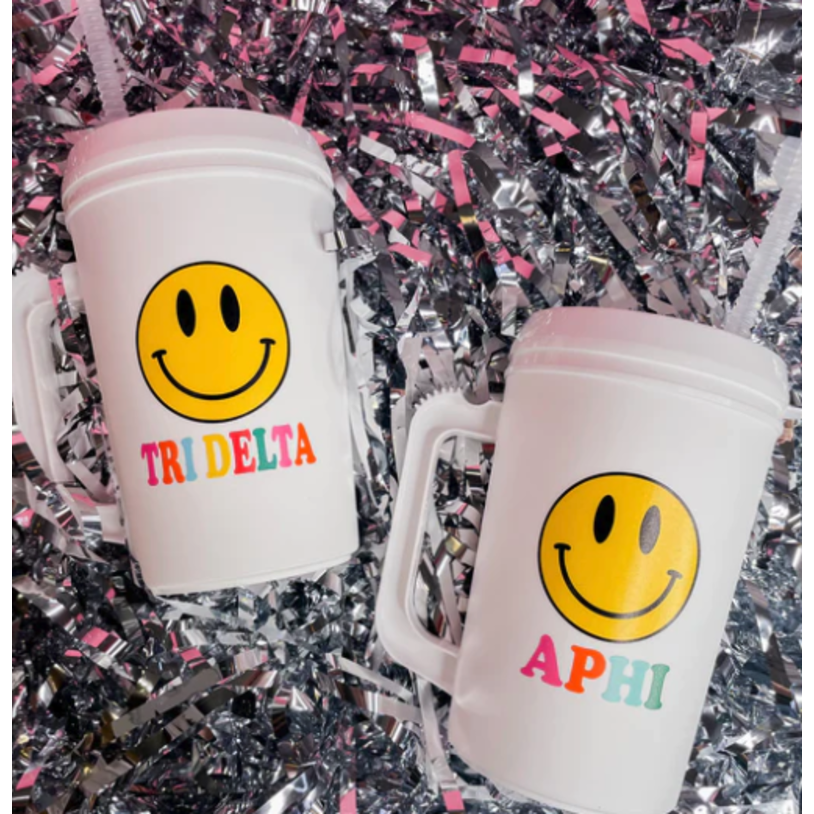 m. lynne designs all smiles sorority insulated mug
