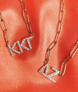 available at m. lynne designs Rhinestone Sorority Necklace