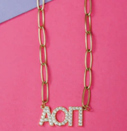 available at m. lynne designs Rhinestone Sorority Necklace