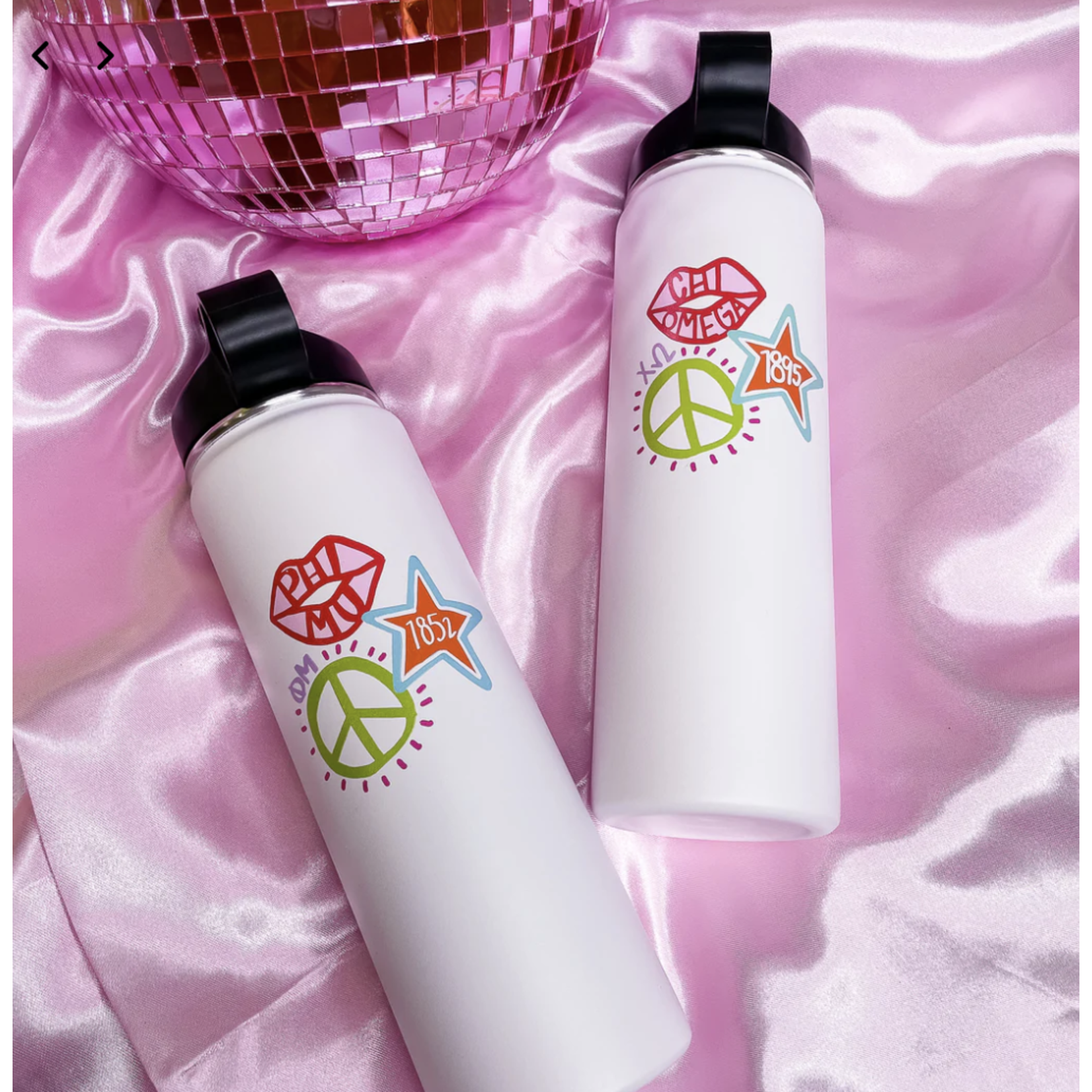m. lynne designs sorority water bottle with straw lid